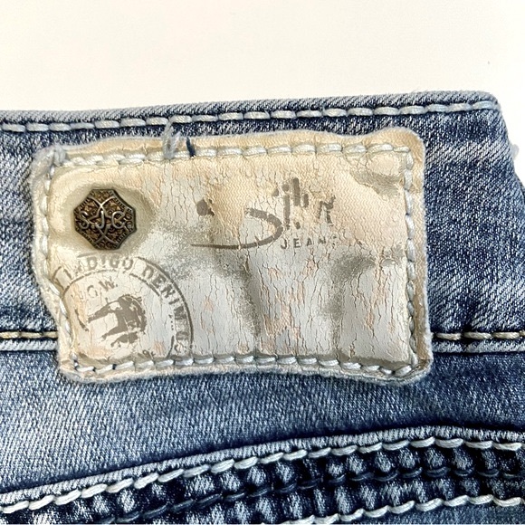 SILVER JEANS Suki Pioneer Flap Skinny Sequins & Studs Faded Medium Wash W28 L31 - Picture 10 of 16